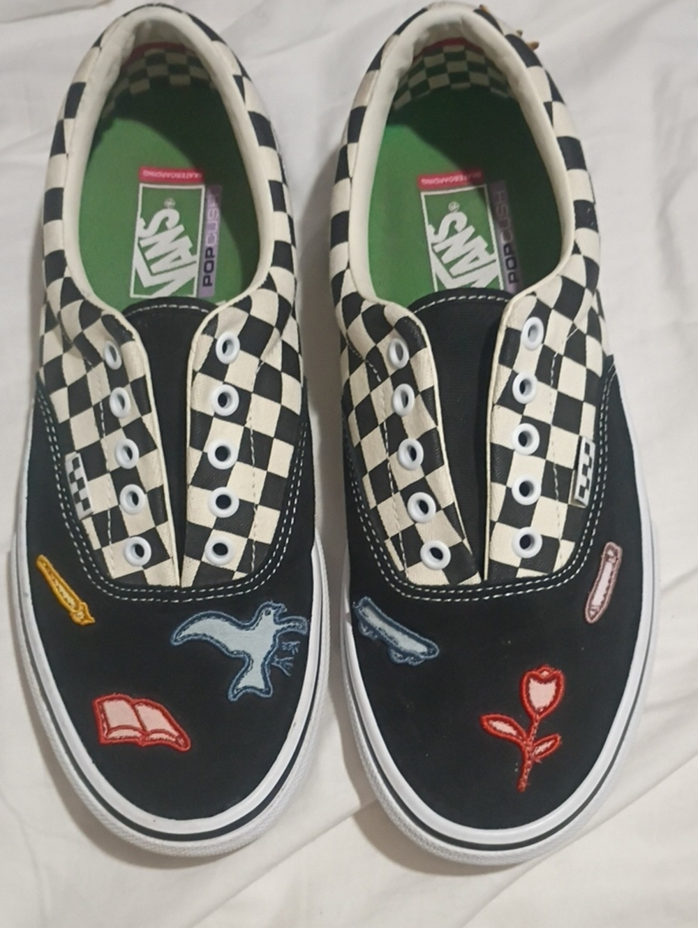 Vans Off The Wall Checkerboard Bl/White Skateistan Tennis Shoes 10.5